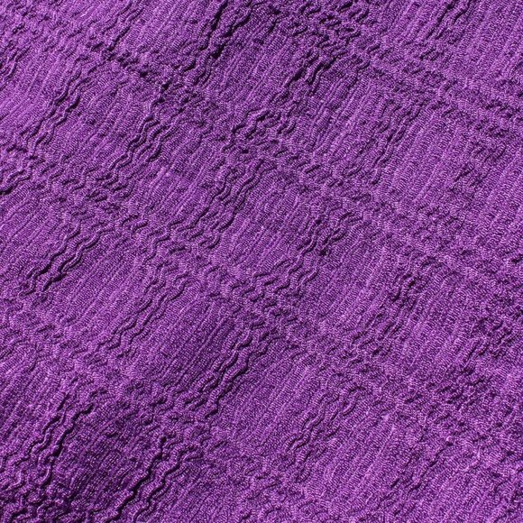Long Sleeve Button Down Textured Knit Shirt in Purple - Picture 6 of 9